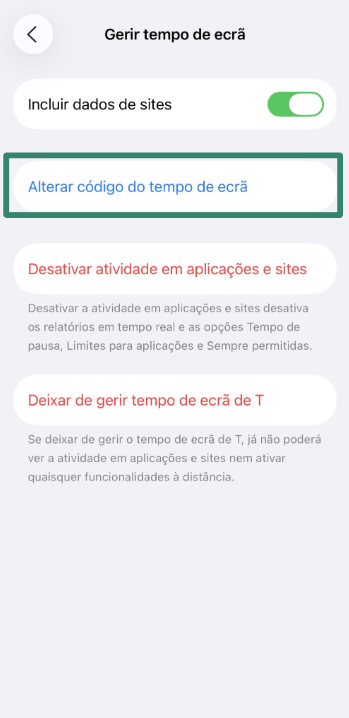 Family list with child’s name selected in iPhone Settings.