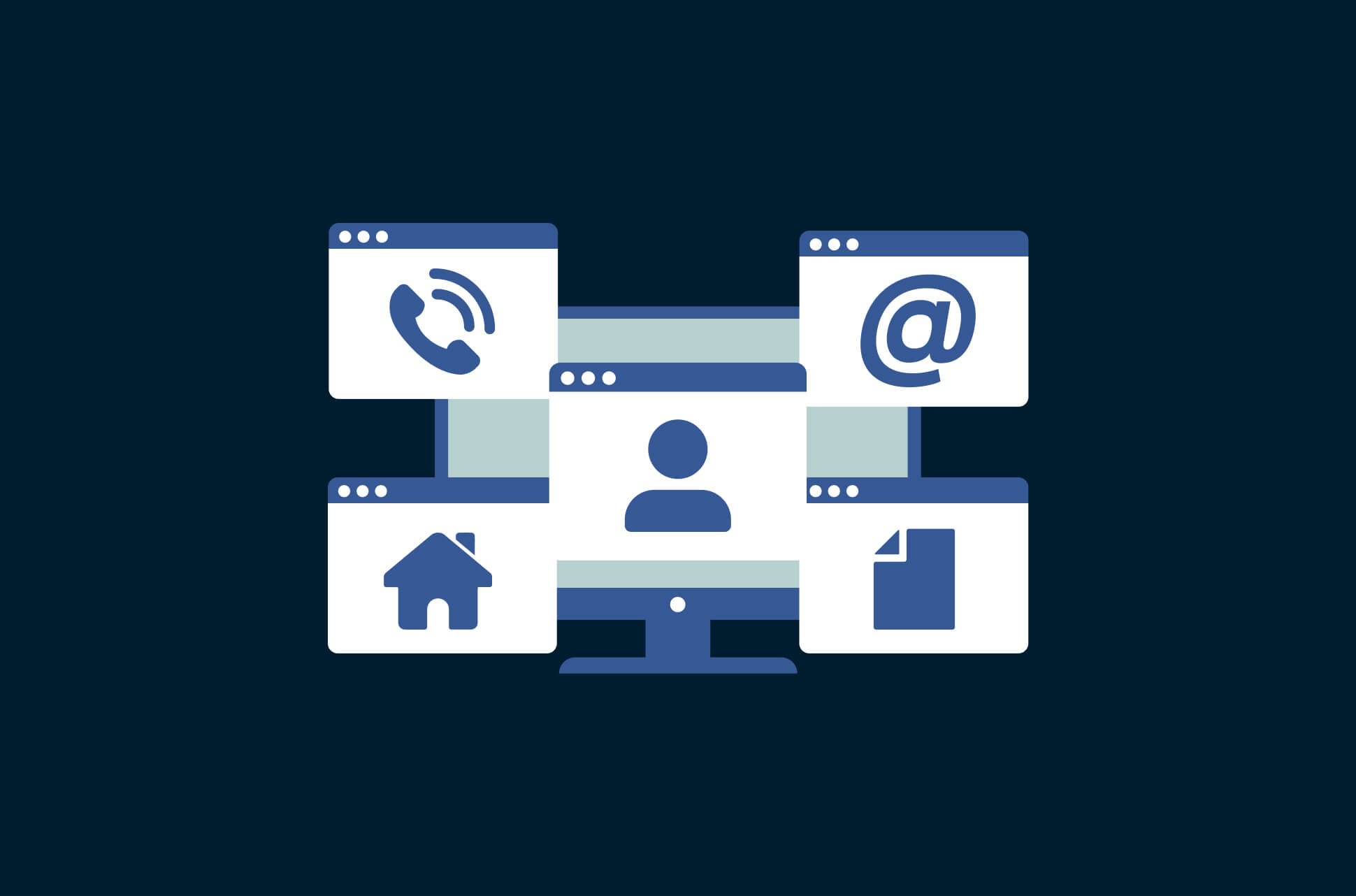 A monitor with windows showing different personal details in a doxing campaign.