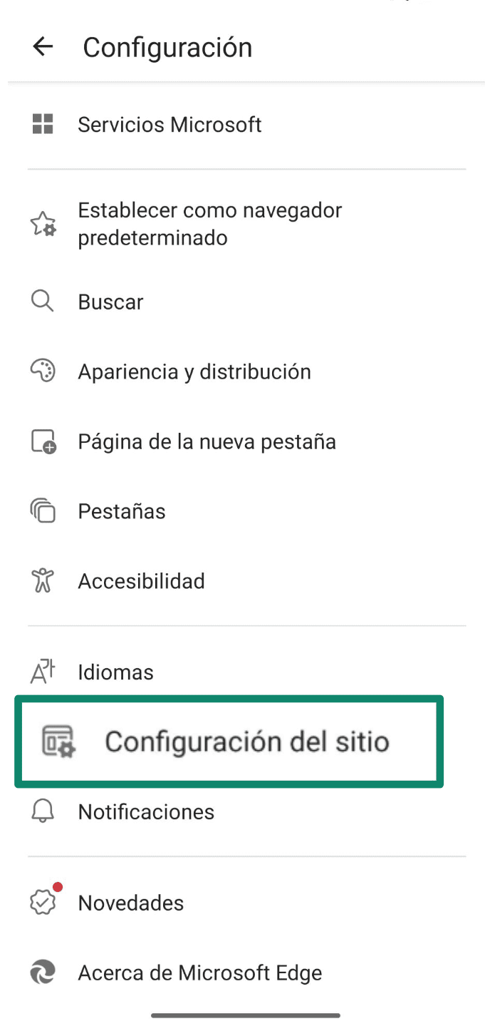 Go To Site Settings Es