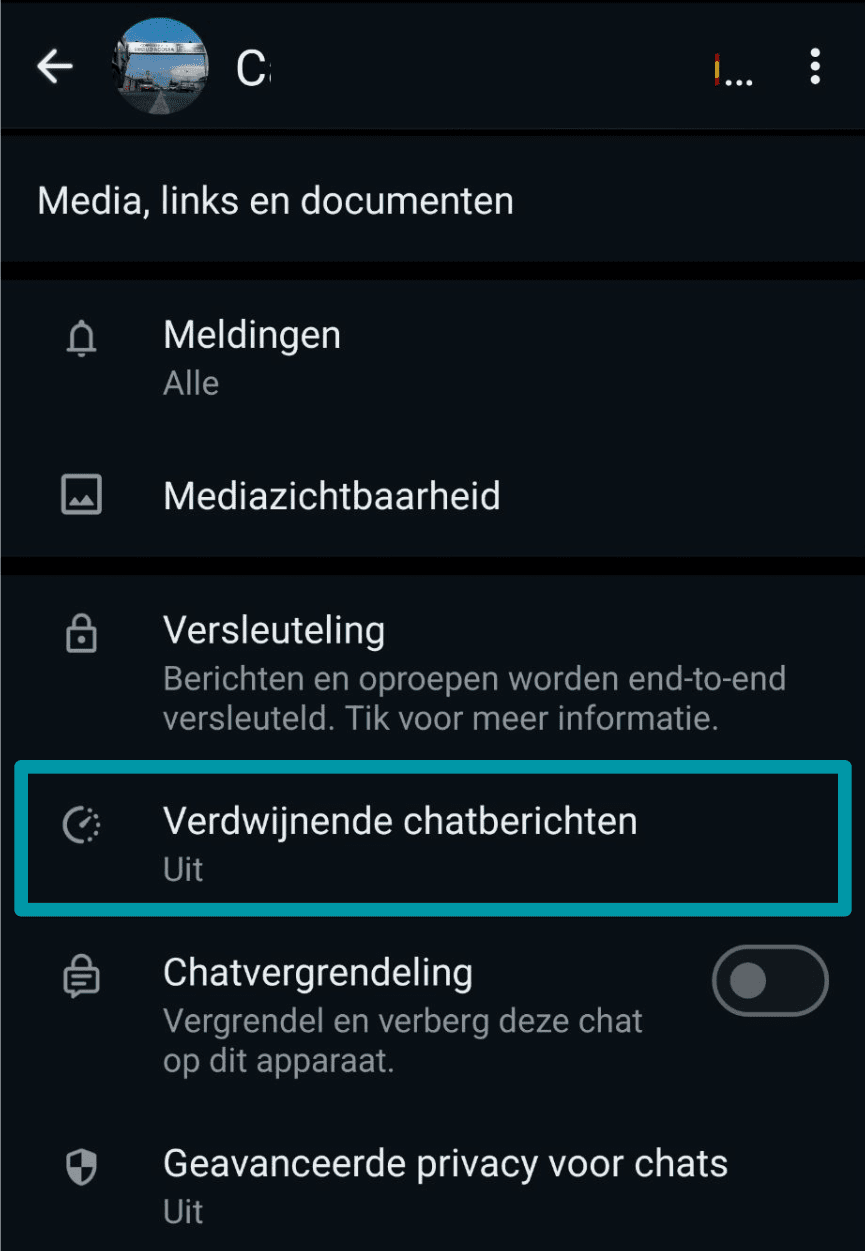 Tap Disappearing Messages Nl