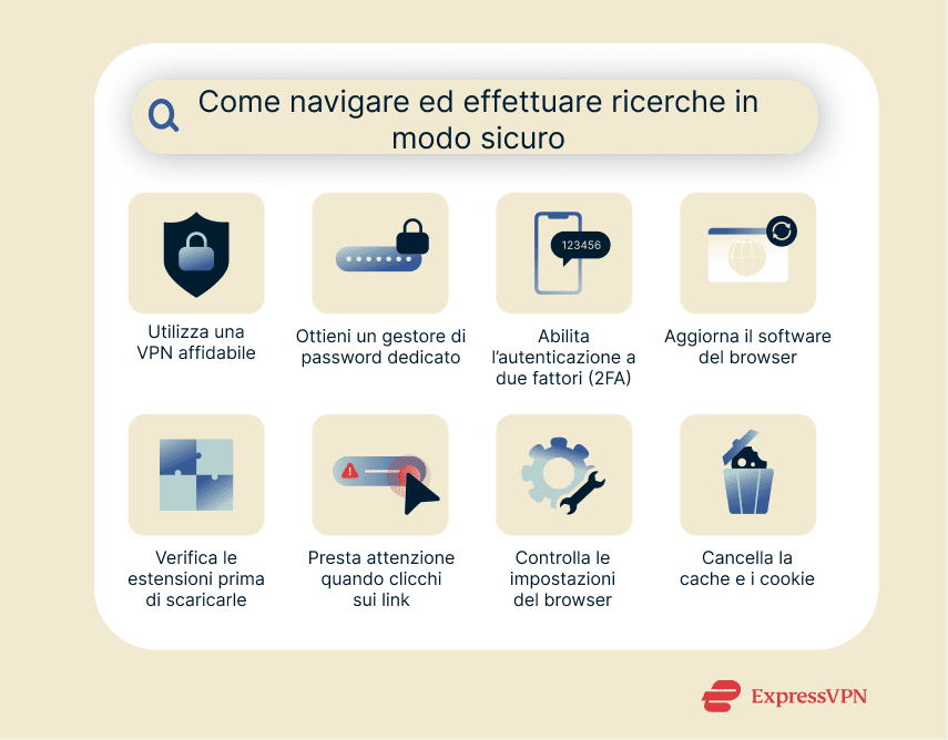 Internet privacy tips for searching and using web browsers.