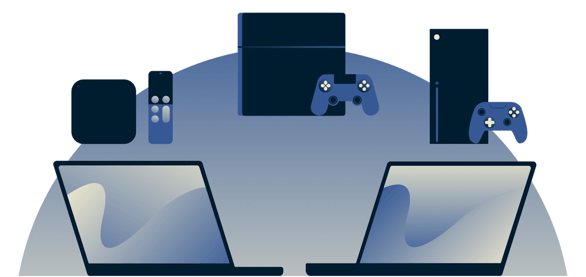 Een computer gebruiken als virtuele router om een VPN-verbinding te delen met een Apple TV, PlayStation en Xbox.