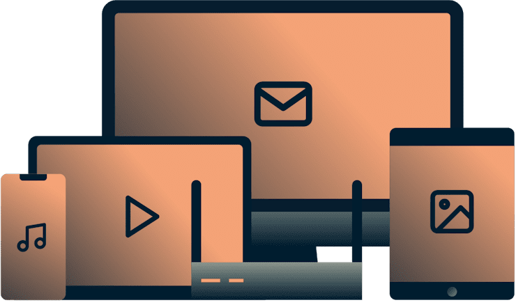 Tous les appareils avec des icônes sur eux.