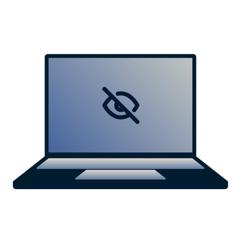 Ноутбук с заблокированным доступом к контенту и приложениям.