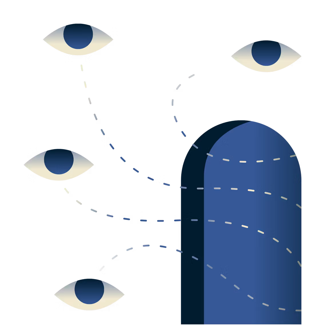 Eyes looking through a doorway.