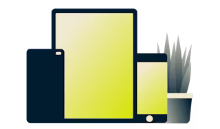 Mobiele telefoons en een tablet gelijktijdig verbonden met VPN.