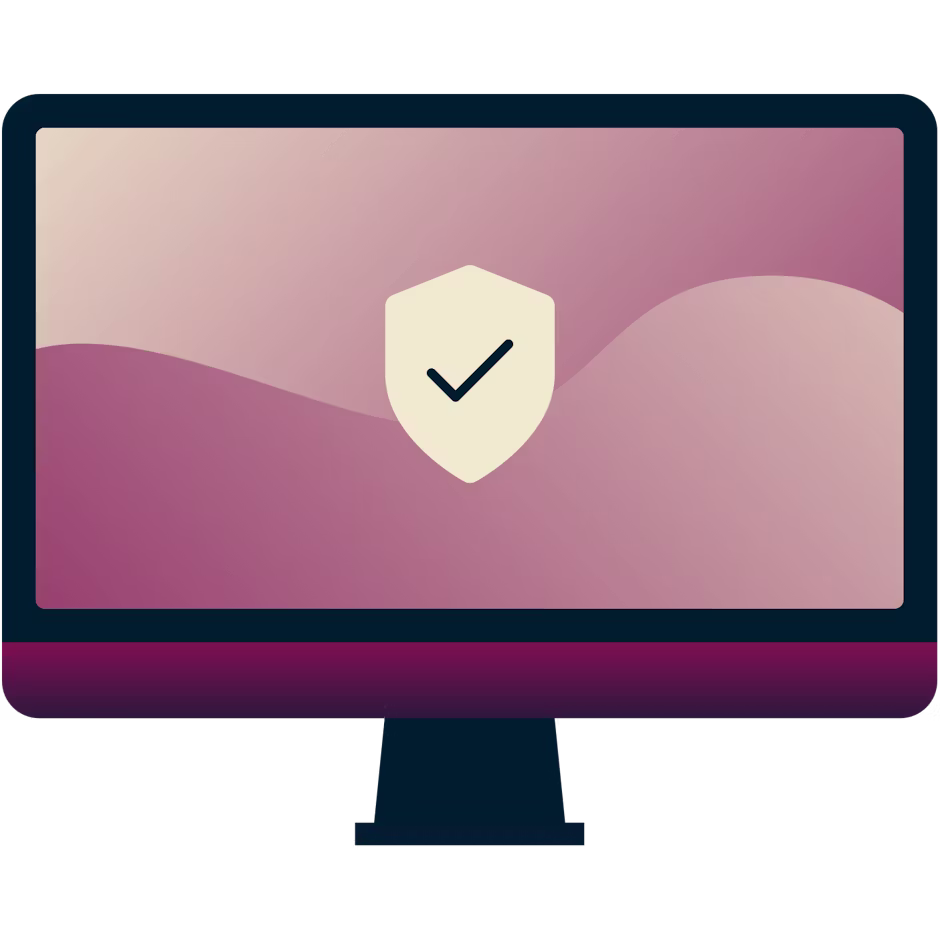 Proxy ve VPN arasındaki fark nedir? Üzerinde onay işaretli bir kalkanın olduğu bilgisayar ekranı.