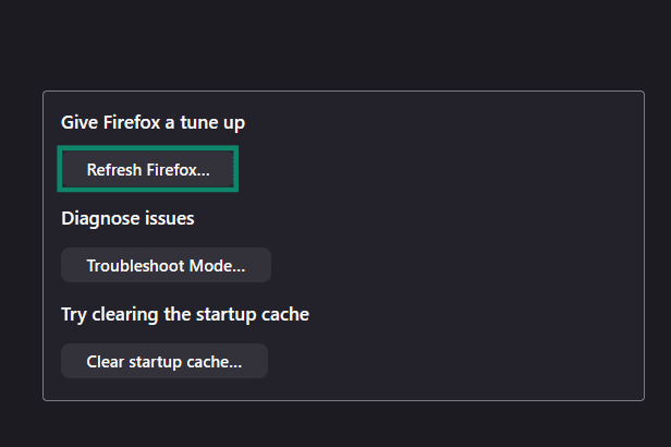 Firefox's "Refresh Firefox" option.