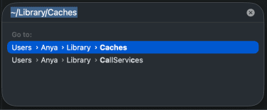Opening cache library on Mac.