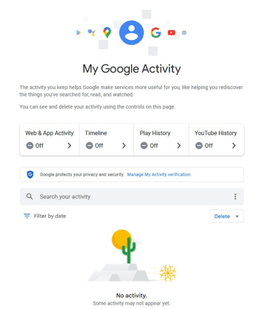 My Google Activity page.