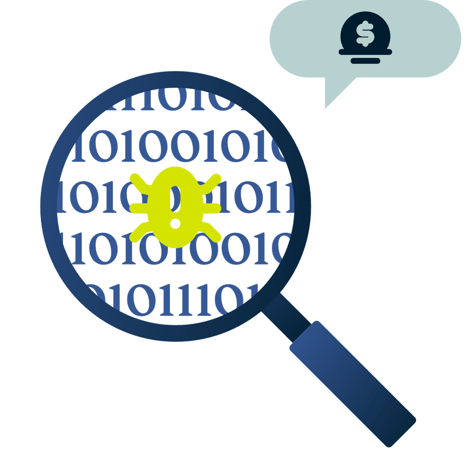 แว่นขยายที่มีจุดบกพร่องและสัญลักษณ์รางวัล