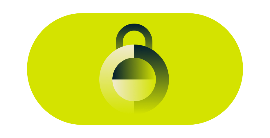 Säkert grönt lås.