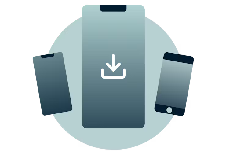 Download icon on mobile devices. 